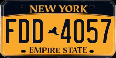 NY license plate FDD4057