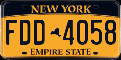 NY license plate FDD4058
