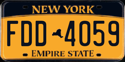 NY license plate FDD4059