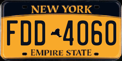 NY license plate FDD4060