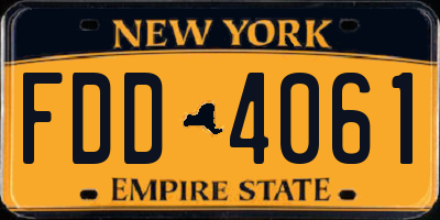 NY license plate FDD4061