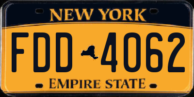 NY license plate FDD4062