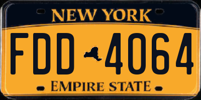 NY license plate FDD4064