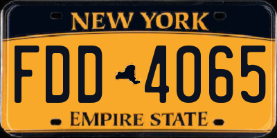 NY license plate FDD4065