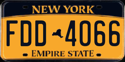 NY license plate FDD4066