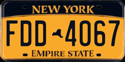 NY license plate FDD4067