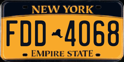 NY license plate FDD4068