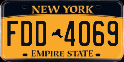 NY license plate FDD4069