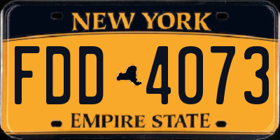 NY license plate FDD4073