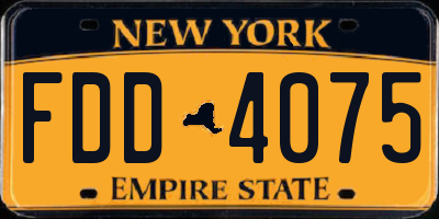 NY license plate FDD4075