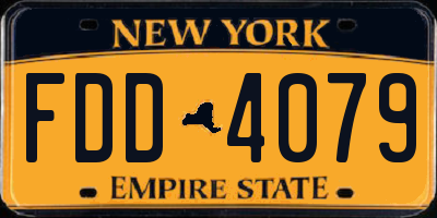 NY license plate FDD4079