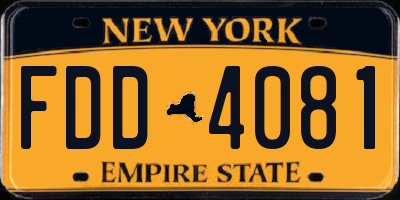 NY license plate FDD4081