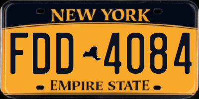 NY license plate FDD4084