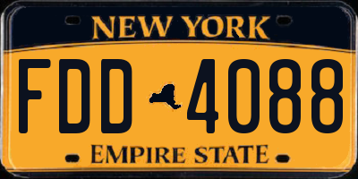 NY license plate FDD4088