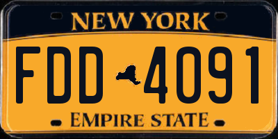 NY license plate FDD4091