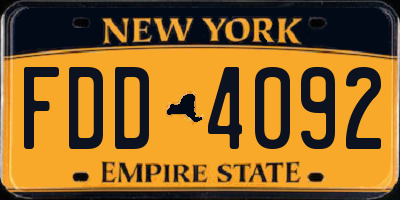 NY license plate FDD4092
