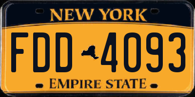 NY license plate FDD4093