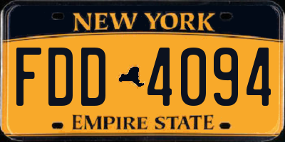 NY license plate FDD4094