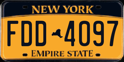 NY license plate FDD4097