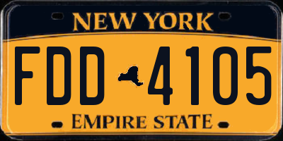 NY license plate FDD4105