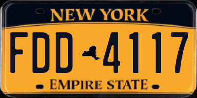 NY license plate FDD4117