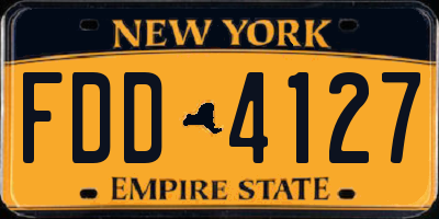 NY license plate FDD4127
