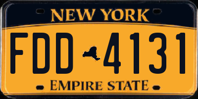 NY license plate FDD4131