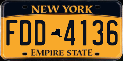 NY license plate FDD4136