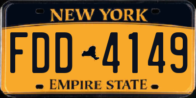 NY license plate FDD4149