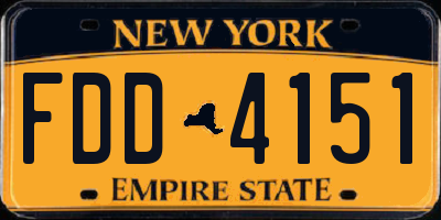 NY license plate FDD4151