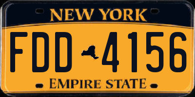 NY license plate FDD4156
