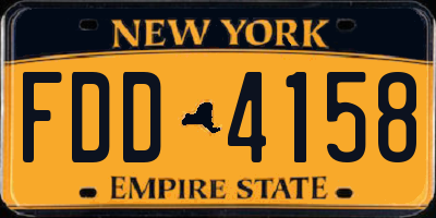 NY license plate FDD4158
