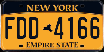 NY license plate FDD4166