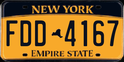NY license plate FDD4167