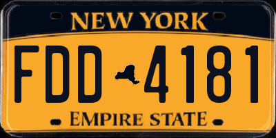 NY license plate FDD4181