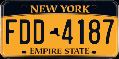 NY license plate FDD4187