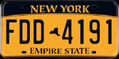 NY license plate FDD4191