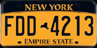 NY license plate FDD4213