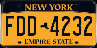 NY license plate FDD4232