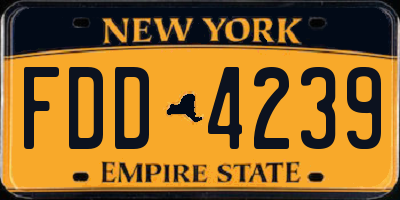 NY license plate FDD4239