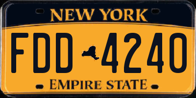 NY license plate FDD4240