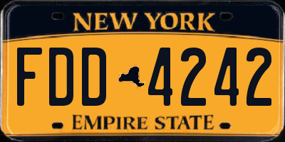 NY license plate FDD4242