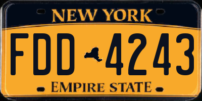 NY license plate FDD4243