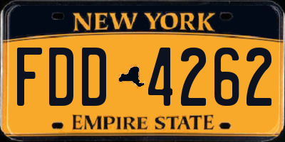 NY license plate FDD4262