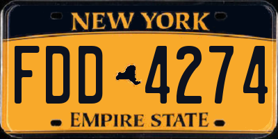 NY license plate FDD4274