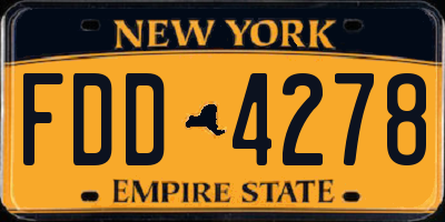 NY license plate FDD4278