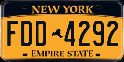 NY license plate FDD4292