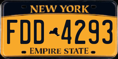 NY license plate FDD4293