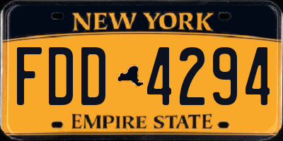 NY license plate FDD4294