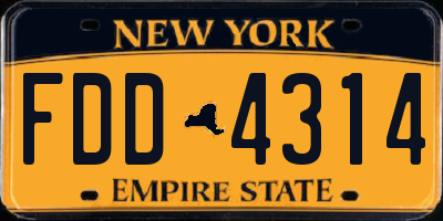 NY license plate FDD4314